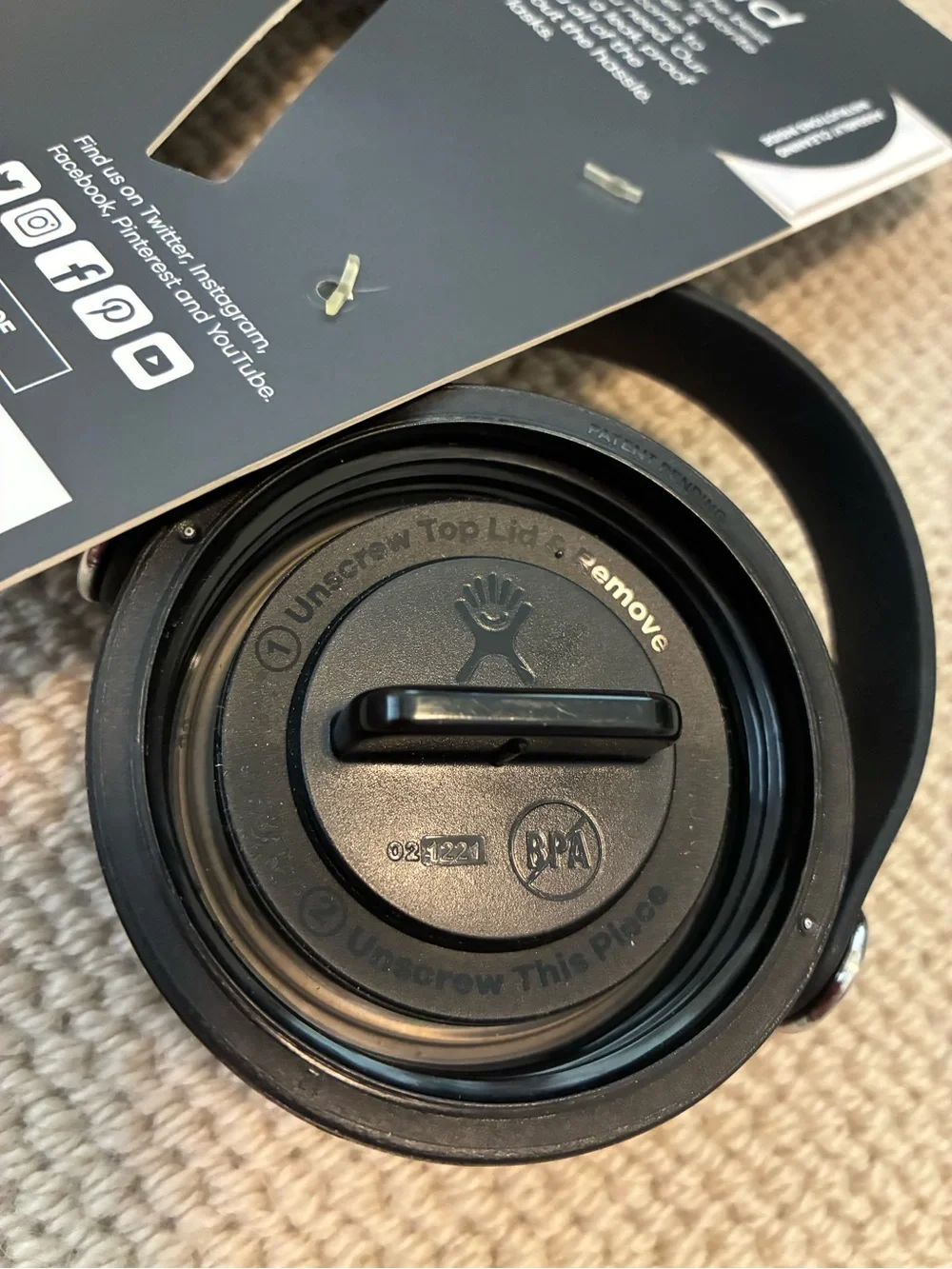 Hydro Flask Black Flex Sip Lid Wide NWT